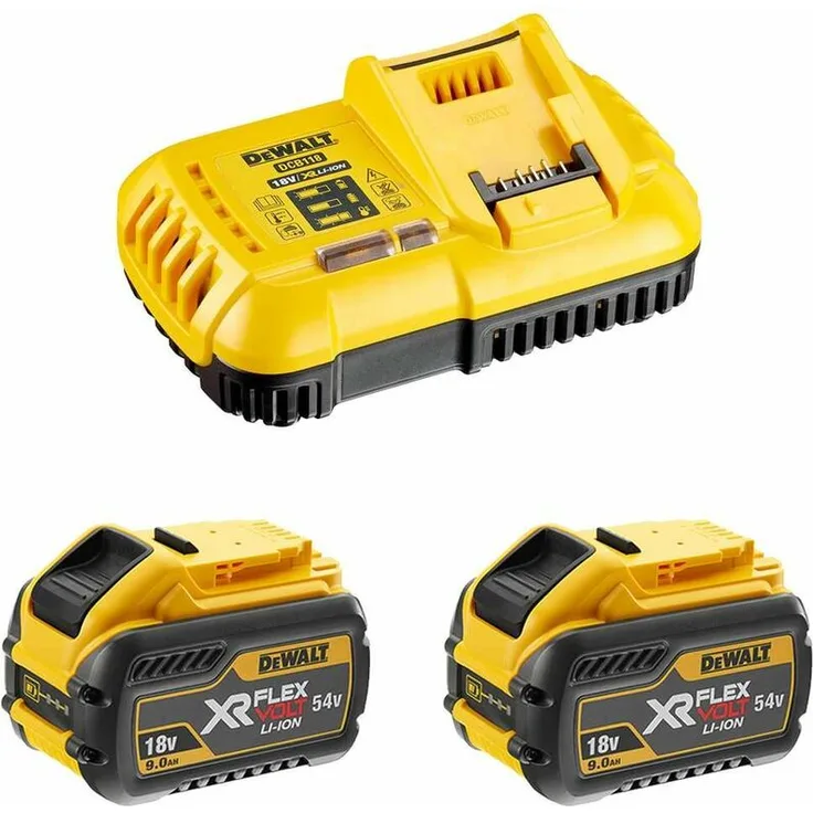 Power Set DeWALT FlexVolt (2 x 54V-18V 9,0 Ah + DCB118)