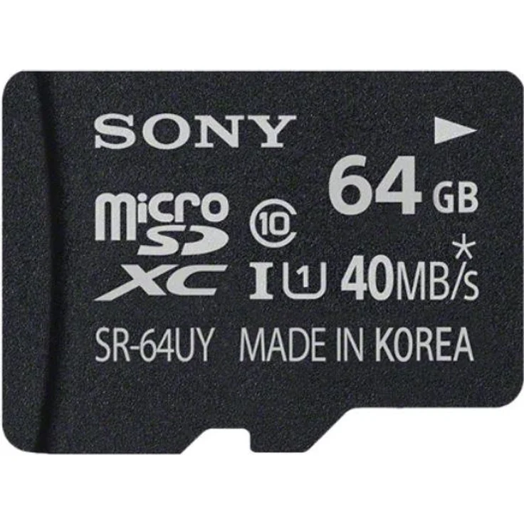 Sony SR64UY3 - 64GB MicroSD XC Speicherkarte (Class 10, 100MB-s , SD Adapter enthalten) – Bild 1
