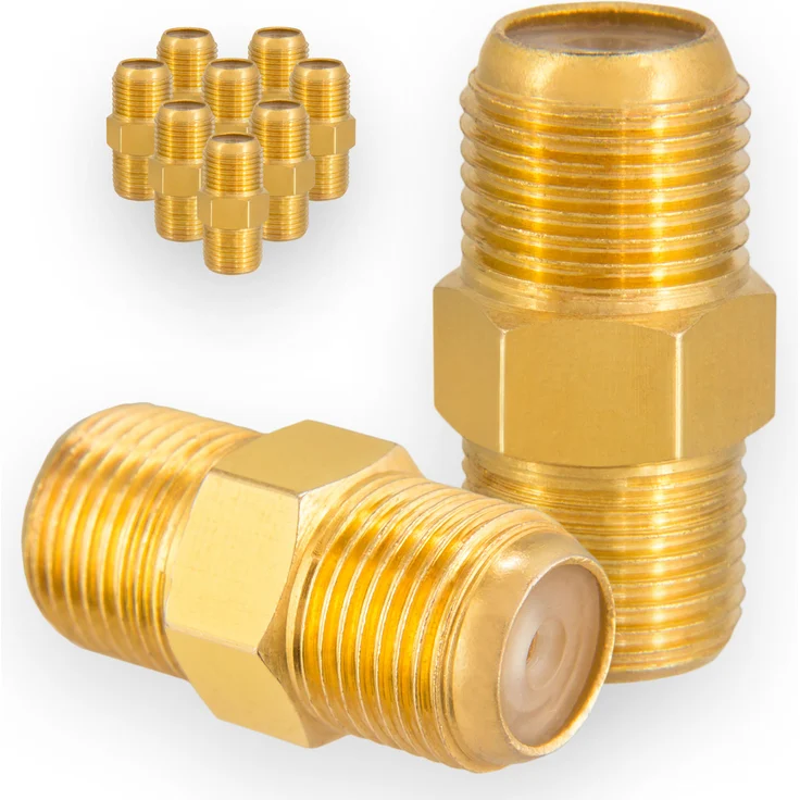 SET Vergoldet ( 10 x F-Verbinder Breiter Mutter )