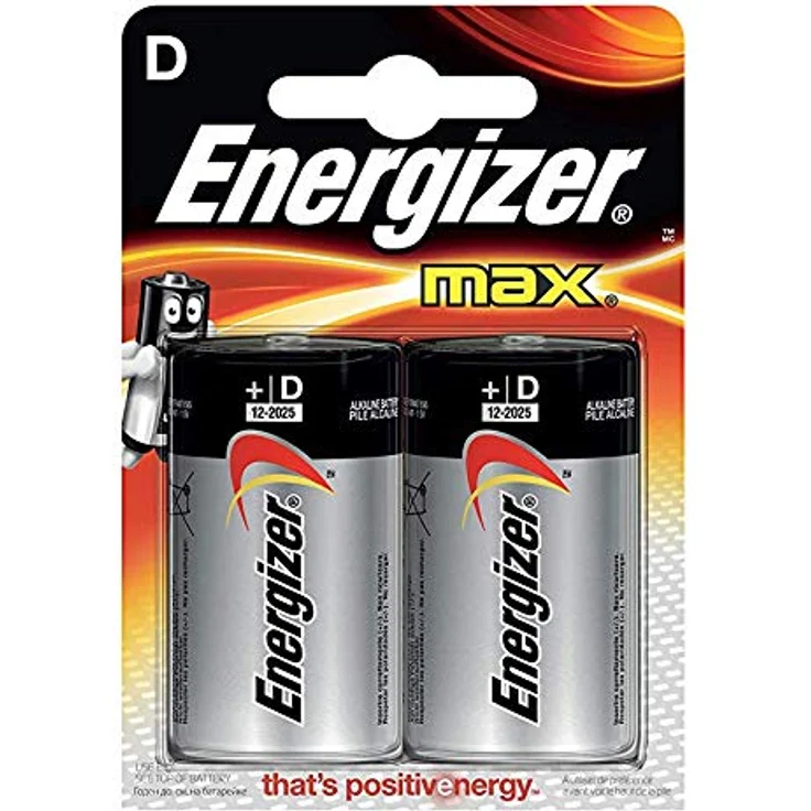 Energizer Max D Alkali Batterien, 2 Stück