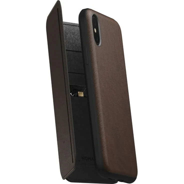Nomad Tri-Fold Folio, Schutzhülle für iPhone XS, Leder, braun