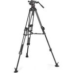 Manfrotto, Fluid-Videokopf Nitrotech 612-Fast Twin Videostativ 645, Tripod aus Alu, Stativ Profi-Kit für DSLR, Kamerastativ für Digitalkamera, Camcorder, Videofilmer, Traglast 12 kg