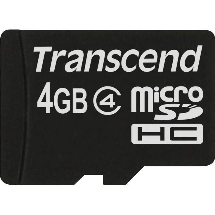 Transcend TS4GUSDC4 Micro SDHC 4GB Class 4 Speicherkarte Schwarz – Bild 1