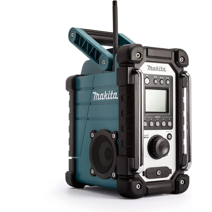Makita DMR107 Baustellenradio mit Wecker, geeignet für Outdoor, spritzwassergeschützt, blau – Bild 1