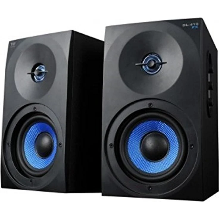 Woxter Dynamic Line 410 FX - 2.0 Stereo-Gaming-Lautsprecher (mit Strom versorgt mit Leistung 150W, Holz, 4, Woofer, 2 Hochtöner, 3,5 mm, RCA, Bassreflex-Control (Lautstärke, Höhen, Bass), Farbe schwarz – Bild 1