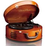 Classic Phono TT-34 Retro Schallplattenspieler, USB -Anschluss zum Digitalisieren, Stereo Lautsprecher, 3 Abspielgeschwindigkeiten, braun