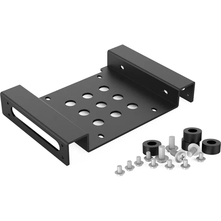 ORICO Aluminium 2,5'' / 3,5'' auf 5,25'' interner Festplattenadapter Konverter Einbaurahmen Wechselrahmen für 2,5-/3,5-Zoll SATA / IDE HDD oder SSD, für Desktop-PC Computer CD-/DVD-ROM (Schwarz)