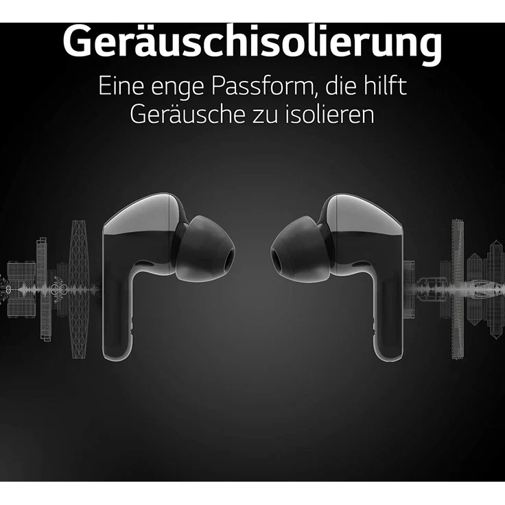 LG Tone Free HBS-FN6 True Wireless In-Ear Kopfhörer, mit Bluetooth, Mikrofon, Noise Cancelling, schwarz – Bild 24