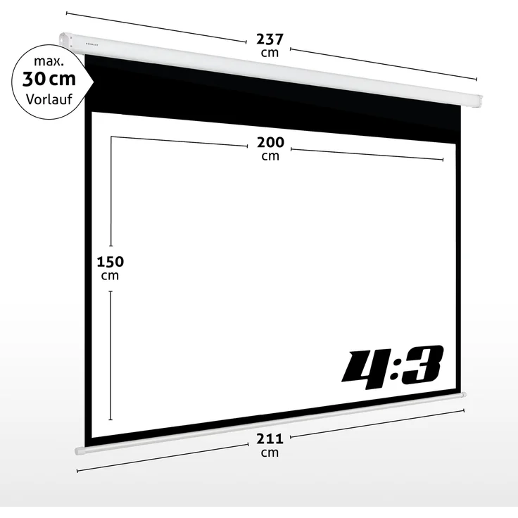 ESMART Economy EXM Motor Leinwand | 200 x 150 cm (98'') | Format 4:3 – Bild 3