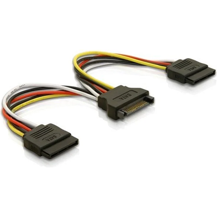 I-O Adapter DELOCK 1xSATA-St>2x SATA-Bu. - Adapter Power SATA HDD 2x > 15 Pin - St 15 cm – Bild 1