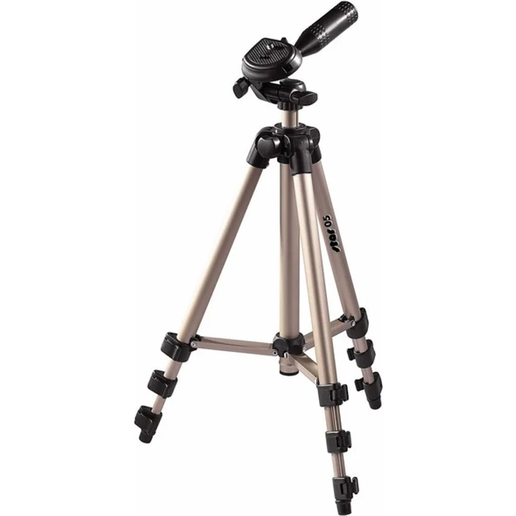Hama Leichtes Einsteiger-Dreibeinstativ mit 3-Wege-Kopf, Star 05 106-3D, Champagner – Bild 1