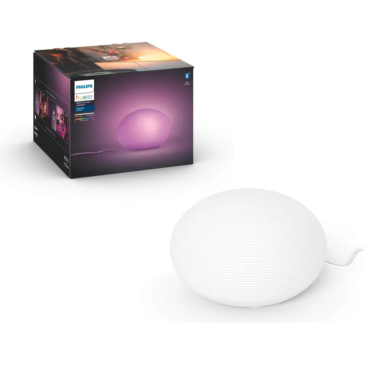 Philips Hue White & Col. Amb. LED Tischleuchte Flourish, dimmbar, 16 Mio. Farben, steuerbar via App, kompatibel mit Amazon Alexa (Echo, Echo Dot)