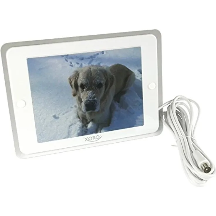 Xoro HAN 310 Flache DVB-T-T2 Zimmerantenne mit Fotorahmen (VHF-UHF, Verstärker, LTE Filter, 3m Kabellänge) weiß