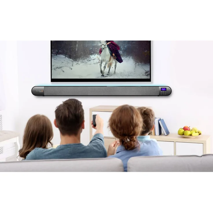 Technaxx TX-139 2.0 Soundbar ohne Subwoofer mit Beleuchtung, kabelgebunden, geeignet für TV, schwarz  – Bild 3