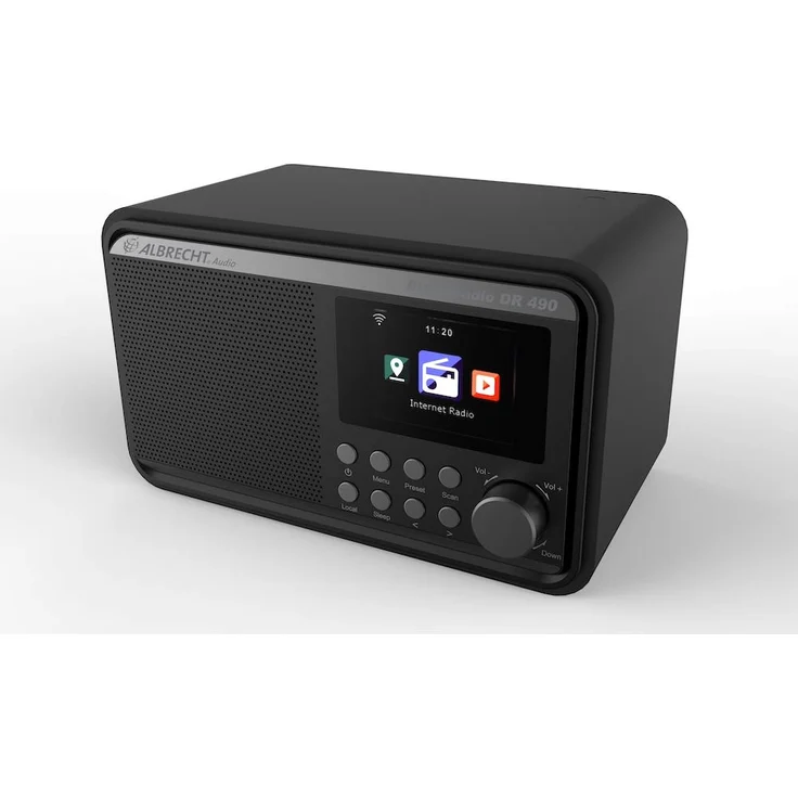 Albrecht DR490 Hybridradio mit Farbdisplay, Internet, DAB+, UKW, Radiosteuerung via App, Farbe: schwarz – Bild 1