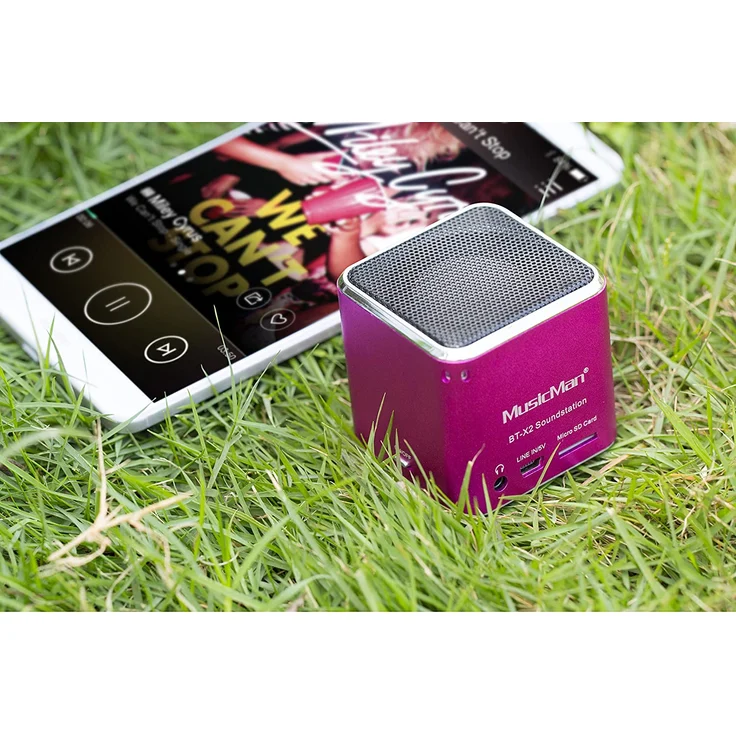 Technaxx MusicMan mini BT-X2 Bluetooth-Lautsprecher mit Kartenleser, pink – Bild 7