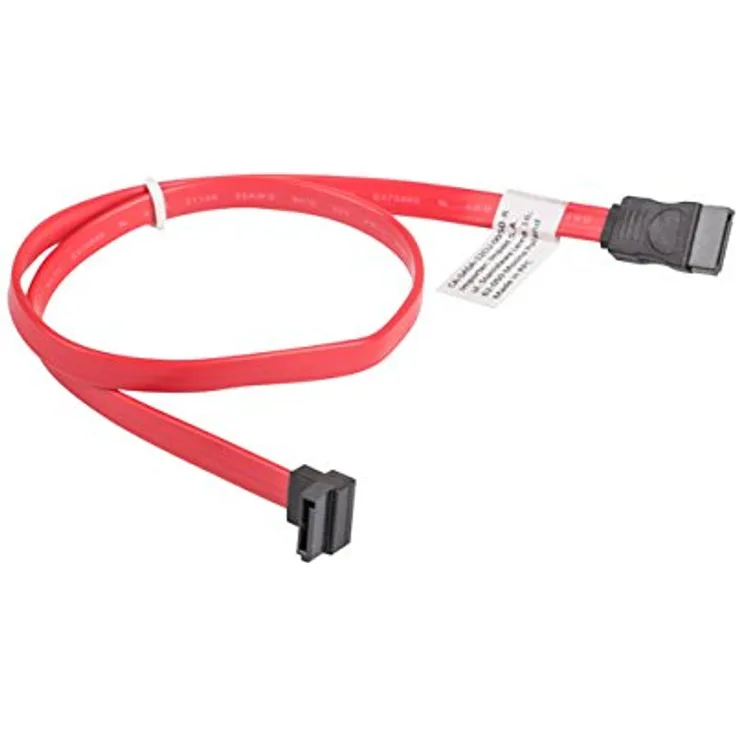 lanberg CA-SASA-12CU-0050-R Sata Data III Stecker (7Pol) auf Sata Data III mit Gewinkelte Buschse (7Pol) Kabel, 50 cm rot