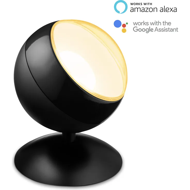 Smarter LED-Lichtprojektor Quest von WiZ, WLAN-schaltbar. Mattschwarz. Dimmbar, 64.000 Weißschattierungen  16 Mio. Farben. Kombinierbar mit Amazon Alexa und Google Home.
