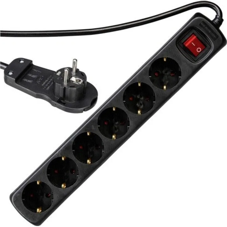 REV Steckdosenleiste Smart 6-fach 2m schwarz