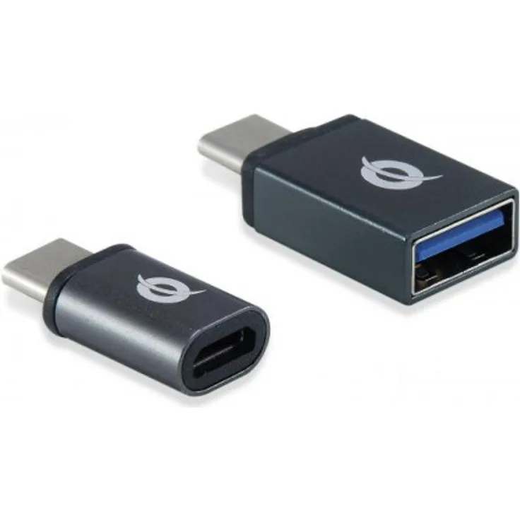CONPTRONIC Adapter USB-C -> USB-A-USB-C->USB Micro 3.0grau
