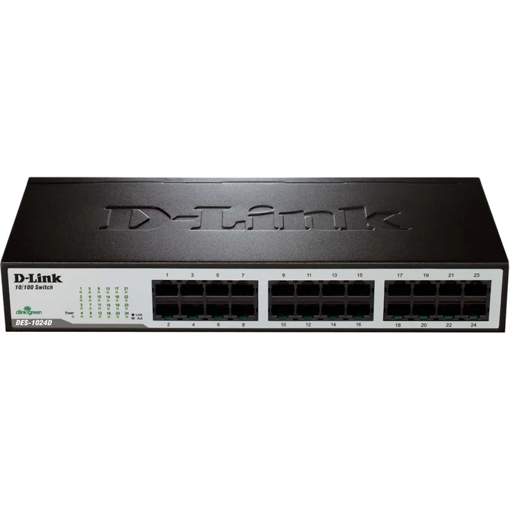 D-Link DES-1024D 24-Port Fast Ethernet Switch (10-100 Mbit-s-Anschlüsse, bis zu 200 Mbit-s im Full-Duplex-Modus, Gehäuse aus Kunststoff) – Bild 1