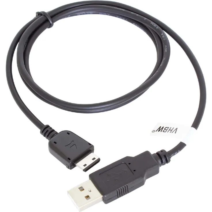 VHBW USB Daten Ladekabel passend für Samsung SGH-F250, SGH-F300, SGH-F330, SGH-F400, SGH-F480, SGH-F480i, SGH-F480v, SGH-F490 Handy Smartphone Telefon