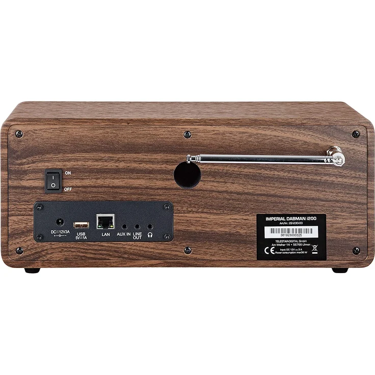 Imperial Dabman i200 22-230-00 Tischradio DAB+/UKW/Internetradio mit WLAN, Spotify Connect, TFT-Display, holzoptik, braun – Bild 2