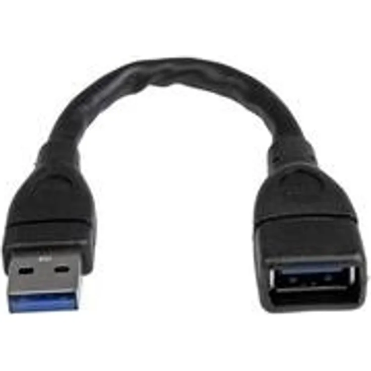StarTech.com USB 3.0 Verlängerungskabel 15cm - Stecker/ Buchse - Schwarz (USB3EXT6INBK)