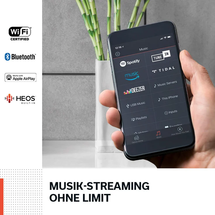 Denon Home 150 Multiroom-Lautsprecher mit Alexa, Google Assistant, Webradio, geeignet für Indoor, schwarz – Bild 7