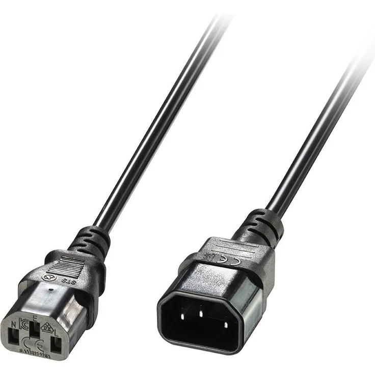 Lindy IEC 0,5 m Verlängerungskabel P1 schwarz 0,5 m