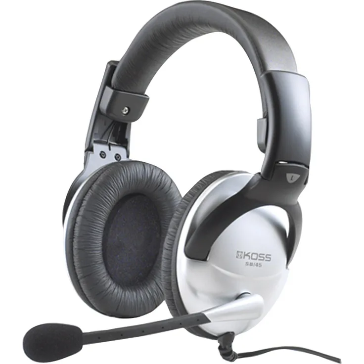Koss Universal SB45 Over-Ear Gaming Headset Kopfhörer mit Mikrofon Silber