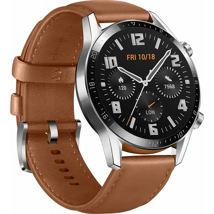 Huawei Watch GT2 Smartwatch GPS, Unisex, 46mm, Schwarz/Pebble Brown – Bild 1