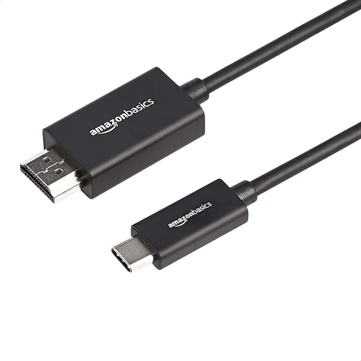 AmazonBasics – Hochwertiges Adapterkabel USB-C auf HDMI, Aluminium, Thunderbolt-3-kompatibel, 4K bei 60 Hz, 90 cm