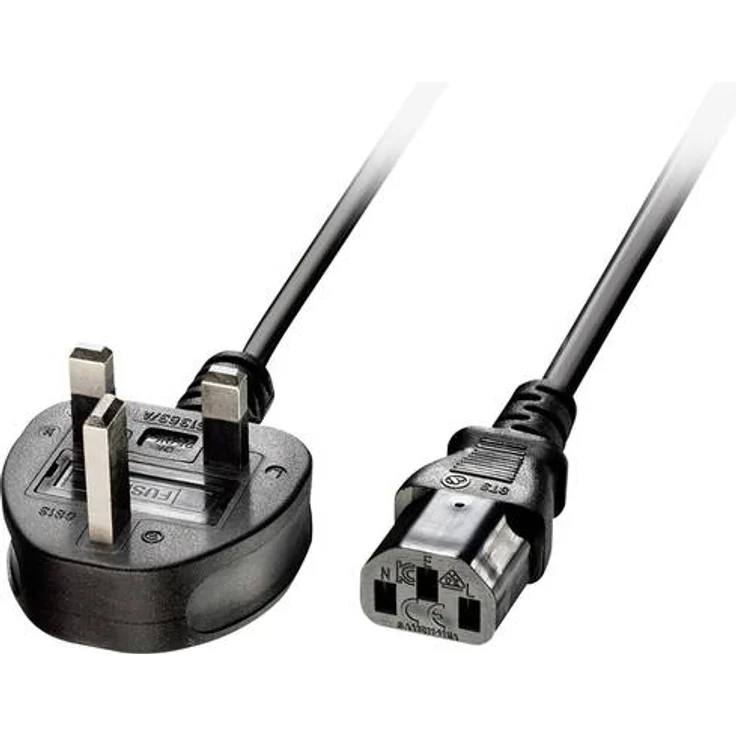 LINDY 2m IEC-Netzkabel, UK – Bild 1