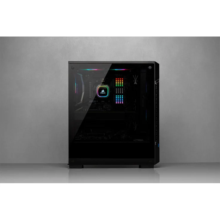 Corsair iCUE 220T RGB Airflow Gehärtetes Glas Mid-Tower ATX Smartes Gaming Gehäuse, schwarz – Bild 4