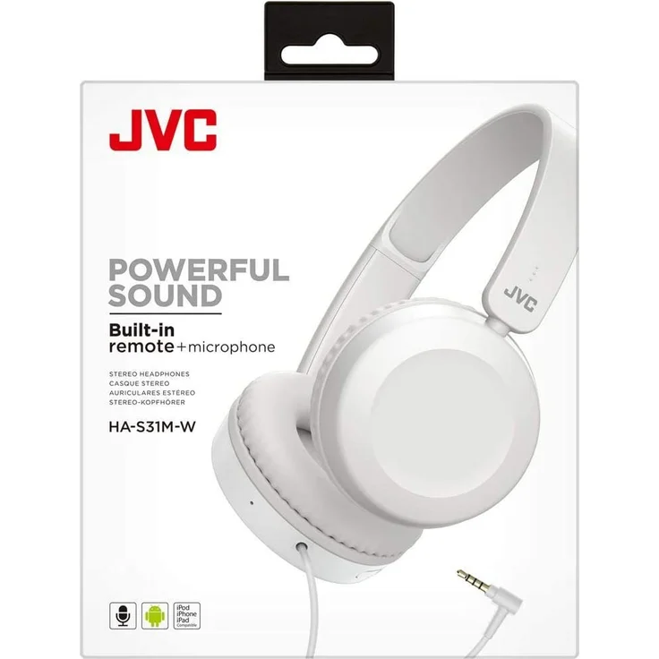 JVC HA-S31M-W-E On-Ear-Kopfhörer, mit Mikrofon, weiß – Bild 2