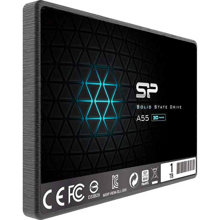 Silicon Power 1 TB SSD NAND 3D-A55 SLC Cache Performance Boost SATA III interne Solid State Drive  Schwarz – Bild 1