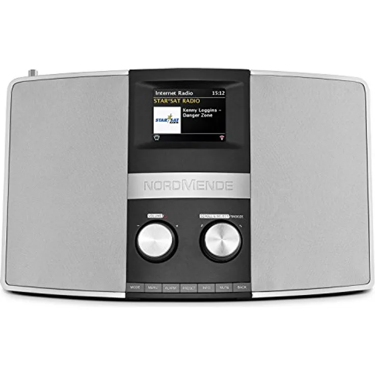 Nordmende Transita 400 Internetradio (DAB+ Radio, UKW, W-LAN, Spotify Connect, Bluetooth, NFC, Farbdisplay, Wecker, Kopfhöreranschluss, AUX-In) schwarz-silber