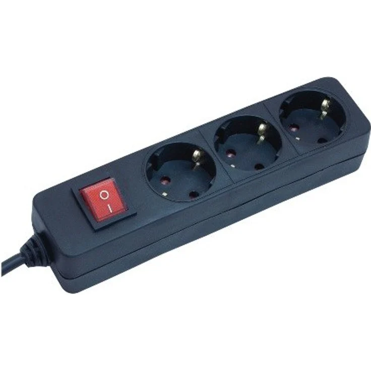 BAT 1550600413 Steckdosenleiste mit Schalter (3-fach, 1,4m) schwarz
