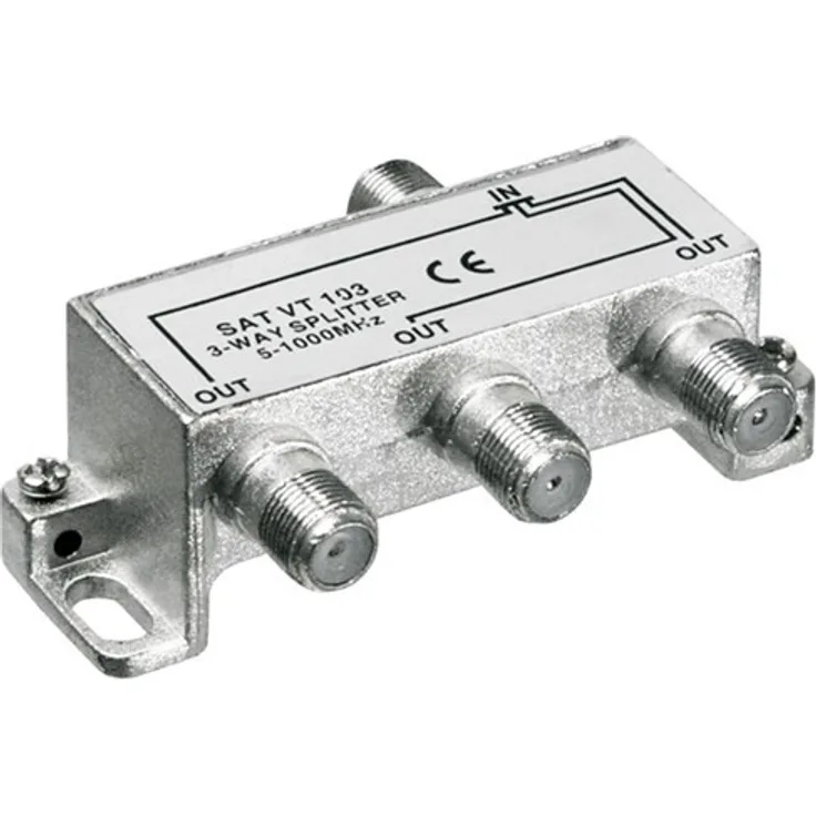 Goobay 67020 BK-Verteiler, 3-Fach, , 3.00 Ausgang Anzahl, Silber