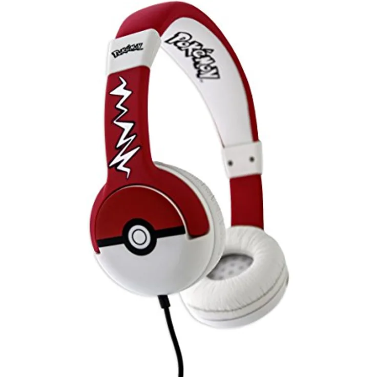 OTL Technologies JUNIOR Kinder Kopfhörer Pokemon Pokeball (gepolsterte Bügel, Lautstärke Begrenzung auf 85 dB, buntes Comic Design, für Jungen und Mädchen) Rot-Weiß