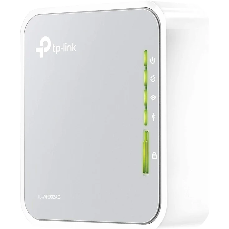 TP-Link TL-WR902AC AC750 WLAN Nano Router (433Mbit-s (5GHz) +300Mbit-s (2,4GHz) (tragbar, Accesspoint, TV Adapter, Repeater, Router, Client, Print, Media, FTP Server), weiß- grau – Bild 3