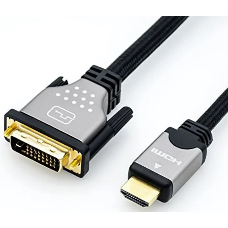 ROLINE DVI HDMI Kabel I Monitorkabel mit DVI D 24+1 Dual Link und HDMI Stecker I 4K Ultra HD I Schwarz-Silber, 3m – Bild 1