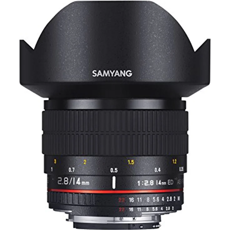 Samyang 14-2,8 Objektiv DSLR Canon EF AE manueller Fokus automatischer Blendenring Fotoobjektiv, Weitwinkelobjektiv schwarz – Bild 1