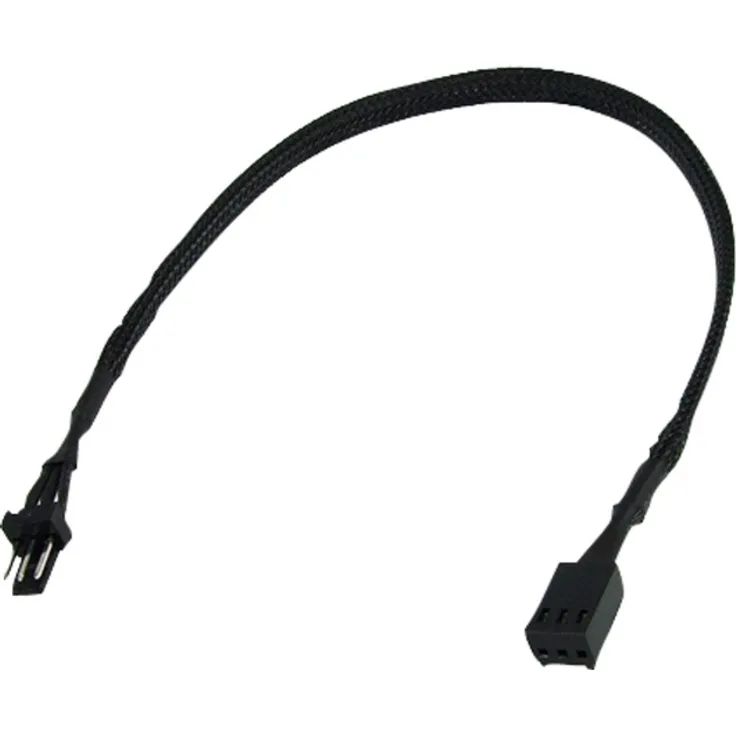 Phobya Verlngerung 3Pin Molex 30cm - Stromkabel (Männlich-weiblich, Molex (3-pin), Molex (3-pin), Schwarz)