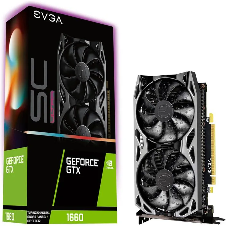EVGA GeForce GTX 1660 SC Ultra Gaming, 6GB GDDR5, Dual Fan, Metal Backplate, 06G-P4-1067-KR