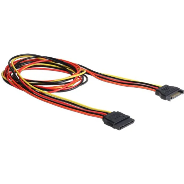 SATA Stromkabel, Power SATA 15 Pin Stecker an Buchse, 1m, Delock (60133)
