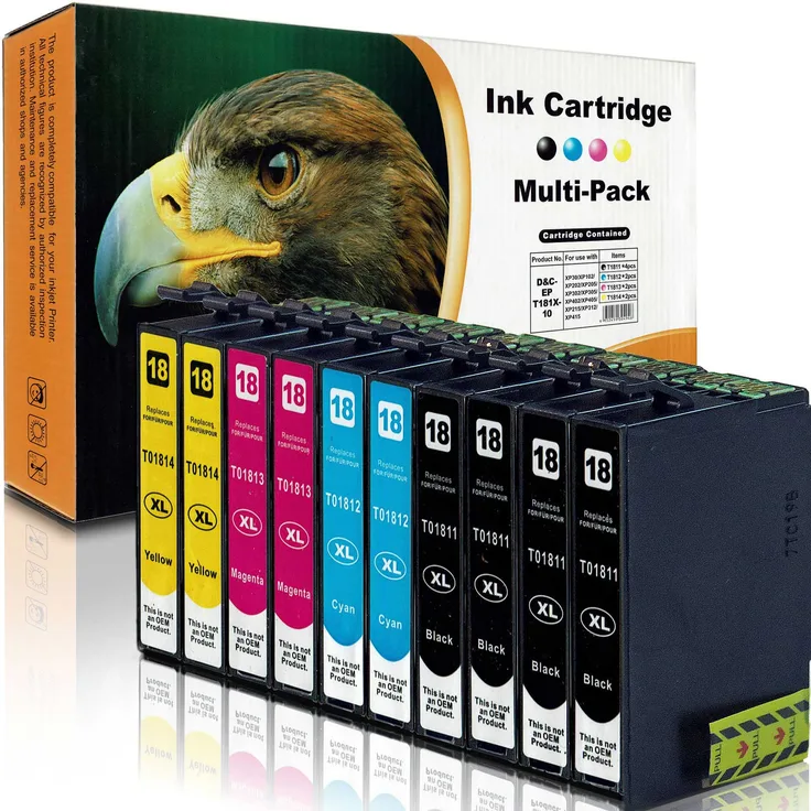 Gigao REAL 10 Druckerpatronen Set Tinte für Epson Expression Home XP 315 320 322 325 33 400 402 405 405 410 412 413 415 420 422 425 Drucker Series