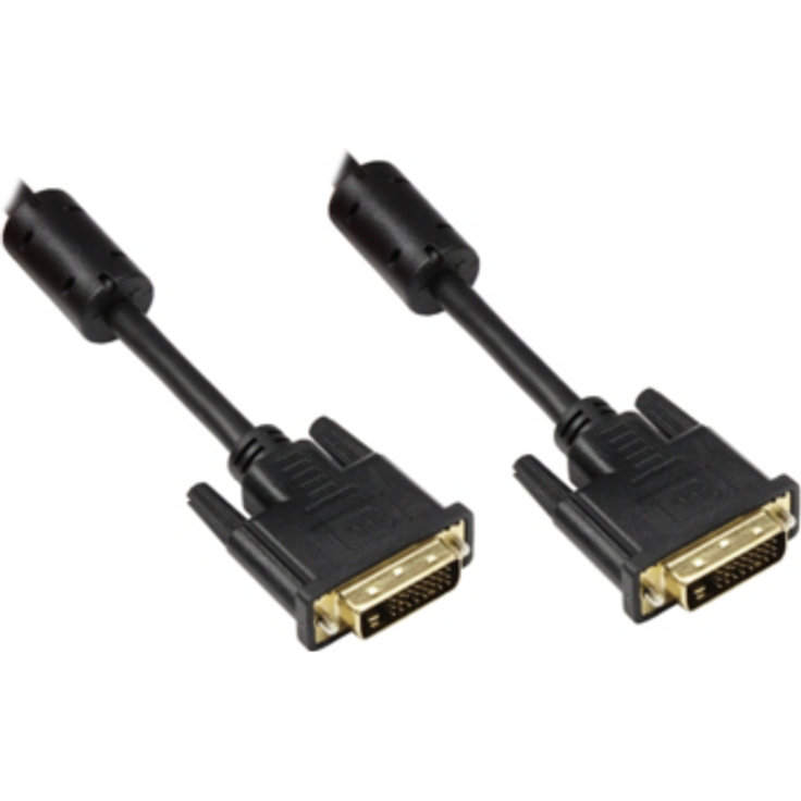 Good Connections Anschlusskabel DVI-D 24+1 Stecker an Stecker, vergoldete Kontakte, mit Ferritkern, schwarz, 1,8m, Good Connections (4310-DG2)