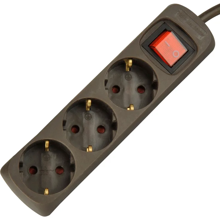 UNITEC 445231 TSD 3fach mit Schalter 1,4m KiSi braun,